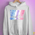 Bigender Pride Grunge Exclamation Points Hoodie - White
